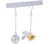 WRITWAA Boucles D'oreilles Asymétriques de Poisson Rouge, Résine Brillante, Boucles D'oreilles Fantaisie pour Femmes, Bijoux Amusants et Extravagants, Accessoires pour Usage Quotidien