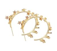 WRITWAA Boucles Oreilles Étoile Géométriques Pendantes Mignonnes avec Zircon Créoles Colorées pour Femmes