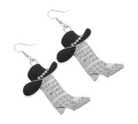 WRITWAA Boucles Oreilles Western pour Femme Pendentifs Bottes Cowboy Noirs Légères et Hypoallergéniques Parfaites pour Fêtes et Usage