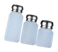WRITWAA Bouteilles de Pompage Facile à Remplir Lot de 3 en Plastique et Fer, Design Détachable pour Dissolvant Vernis à Ongles pour Maison et Voyage