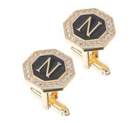 WRITWAA Boutons de Manchette pour Hommes Lettres Anglaises Créatives Accessoires de Costume Masculins Résistants Décoloration et Confortables Adaptés Aux Occasions Professionnelles et