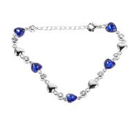 WRITWAA Bracelet en Argenté Plaqué Cœur Pierre Bleue, Design Élégant et Romantique, Présent Saint-valentin, Bijou Féminin Unique