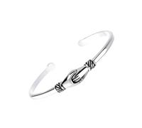 WRITWAA Bracelet Vintage Ouvert Argent pour Femme Bijou Poignet Créatif Motif Mains Serrées Accessoire Rétro Élégant