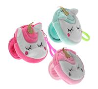 WRITWAA Bracelets à Pression Licorne 3 Pièces pour Garçon et Filles Petite Pochette en Peluche et Coton PP, Style Adorable, pour Fêtes Scolaires et Activités Ludiques