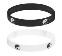 WRITWAA Bracelets Yin Yang en Caoutchouc Taille Unique pour Couples et Hommes Style Tai Chi 6.5 CM Accessoire Énergétique pour Usage Quotidien