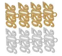 WRITWAA Breloque 2026 En Alliage Électroplaqué Doré Et Argenté, Lot 20 Pièces, Pendentif Numéro Remise De Diplôme, Accessoire Création Bijoux Pour Bracelets Et Colliers, Décoration Année Nouvelle