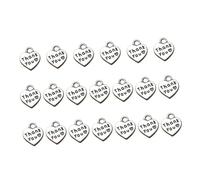 WRITWAA Breloques Cœur Merci en Alliage Antique 20 Pièces pour Fabrication de Bijoux DIY Femme Argenté Antique Création Bracelets Colliers Présent Bricolage Loisirs Créatifs
