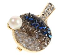 WRITWAA Broche Raquette de Tennis de Table en Cuivre et Cristal Brillant, Design Unique et Confortable, Usage Polyvalent pour Hommes et Femmes Lors de Rassemblements Quotidiens