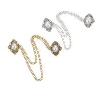 WRITWAA Broches Écharpe Vintage Alliage Perles Imitation 2 Pièces Look Élégant Quotidien et Entretien