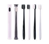 WRITWAA Brosse à Dents Micro-nano Douce Noire en Abs pour Soins Buccaux Ergonomique, Nettoyage des Dents et Cavité Orale, Outil D'hygiène Dentaire Quotidien