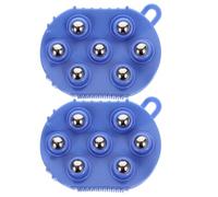 WRITWAA Brosse de Massage Corporelle 2 Pièces Rouleau Rotatif à 360 Degrés avec Sept Billes en Silicone et Acier Inoxydable pour Soulager Muscles et Réduire Fatigue Dos Jambes