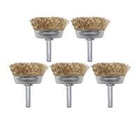 WRITWAA Brosse métallique 5 pièces en acier inoxydable pour perceuse électrique, outils de nettoyage de tubes à essai et traitement mécanique