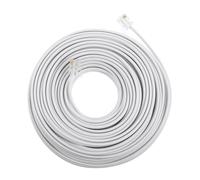 WRITWAA Câble Téléphonique D'extension Blanc 20m Connecteurs Rj11 6p4c en Cuivre et Pvc pour Fax et Téléphone, Transmission Claire sans Bruit pour Maison et Bureau