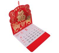 WRITWAA Calendrier Mural 2027 en Papier Rouge Décor Zodiaque Chèvre, Structure à Spirale, Facile à Installer, Format Grand Quadrillage pour Bureau ou Salle D'étude