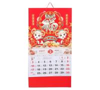 WRITWAA Calendrier Mural Rouge du Nouvel An Lunaire 2027 avec Design Traditionnel Chinois, Papier, Installation Facile et Grand Espace pour Planification Familiale ou Bureau