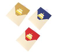 WRITWAA Cartes D'anniversaire Pop-up 3d en Papier Blanc, Lot de 3 Pièces, Gâteau D'anniversaire Créatif et Délicat, pour Occasions Spéciales et Proches