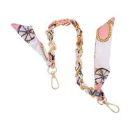 WRITWAA Chaîne Métal pour Sac à Main avec Foulard Soie Sangle Bandoulière avec Boucles Accessoires DIY pour Sacs Élégants