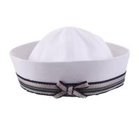 WRITWAA Chapeau de Marin pour Femme avec Noeud Decoratif Chapeau de Capitaine pour Fêtes Costumées Activités de Plein Air Ajustable