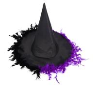 WRITWAA Chapeau De Sorcière Décoratif Oxford Avec Cornes Incurvées Pour Halloween Costume De Magicien Pour Femmes Et Garçon Fille Accessoire De Fête Polyvalent