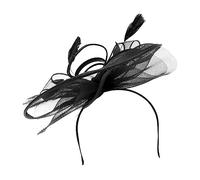WRITWAA Chapeau Fascinator Pour Femme -tête Maille à Plumes Coiffe à Plumes Voile Pour Mariage