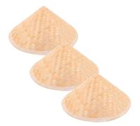 WRITWAA Chapeaux de samouraï en bambou 3pcs pour enfants, style oriental conique adaptés à cosplay et activités artistiques
