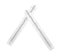 WRITWAA Charnières Longues Robustes pour Boîte en Bois 2 Pièces 200 X 17 MM Charnières de Piano Métalliques à 180 Degrés Finition Pendue Nickelée Décoratives Polyvalentes pour Meubles et