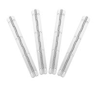 WRITWAA Charnières Piano Solide et Précises Lot de 4 en Acier Inoxydable Argenté pour Portes D'armoires et Boîtes à Outils en Mobilier