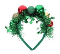 WRITWAA Christmas Headband With Balls And Ribbon Festive Xmas Hair Ornament For Holiday Parties Soft Comfortable Creative Hair Hoop For Winter Celebrations