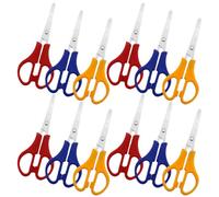 WRITWAA Ciseaux Multifonctions pour Papier et Photos, Acier Inoxydable et Plastique, 12 Pièces, Bords Arrondis, Confortables à Tenir, pour Maison et Loisirs Créatifs Couleur Aléatoire