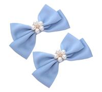 WRITWAA Clip de Chaussures Nœud Amovible avec Perles Abs Boucles Décoratives pour Mariage Accessoires Élégants pour Talons Lot de Bleu Perlé