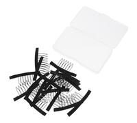 WRITWAA Clips pour Postiche en Plastique et Tissu Noir Accessoire Pratique pour Coiffure et Extensions Cheveux Lot de 20 Peigne à Six Dents sans Déformation