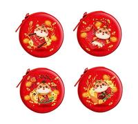 WRITWAA Coffret De Voyage pour Garçons Et Filles Lot De 4 Pendentif Année du Tigre Et Boîte en Fer Blanc Zippée