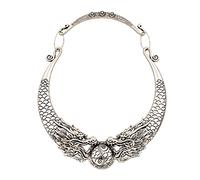 WRITWAA Collier Femme Rétro Sculpté en Alliage de Zinc Hypoallergénique Collier Ethnique Surdimensionné Double Dragon Accessoire de Mode Bohème pour Tenue Ethnique ou Décoration
