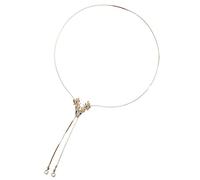 WRITWAA Collier Femme Vintage Perles Métalliques avec Pendentif Cerf Chaîne Clavicule pour Mariage et pour Fête des Mères et
