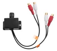 WRITWAA Contrôleur de Niveau Amplificateur Audio 2 Entrées Rca 2 Sorties Rca Bouton de Contrôle du Volume Basses Câble Audio pour Voiture Moto et Home Cinéma Compact et Facile à