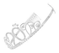 WRITWAA Couronne D'anniversaire Strass 20 Ans Argentée 1 Pièce, Accessoire Cheveux Femme pour Fête, Diadème Élégant et Léger, Serrage-tête Confortable et Décoratif