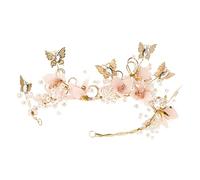 WRITWAA Couronne de Fleurs pour Filles Diadème Élégant Perles Accessoire de Mariage et Fête Coiffe Chic pour Nouveaux Mariés