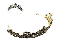 WRITWAA Couronne De Mariée Baroque Rétro Alliage Noir Vintage Accessoires Cheveux Mariage Cérémonie Fête Photographe