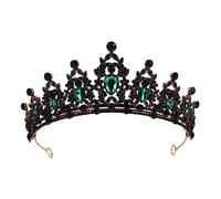 WRITWAA couronne de strass hair charms Diadème de mariée reines fille de la couronne décoration couronnes et diadèmes pour femme vert invité Caches de mode couronne de la mariée Green
