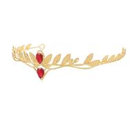 WRITWAA Couronne pour Homme Rouge avec Cristaux en Alliage Forme Branche Feuilles Accessoire Coiffure Festif pour Bal de Promo Soirée Masquée et Mariage Diadème Élégant et Léger