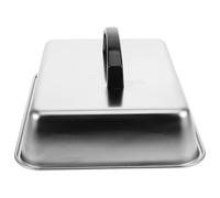WRITWAA Couvercle de Barbecue Rectangulaire 26X20X5 CM en Acier Inoxydable Cloche à Fromage et Fondre pour Plancha Accessoire Cuisson Gril Extérieur Anti-Projections de Graisse