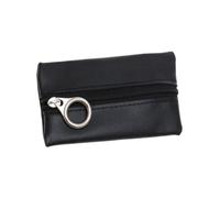 WRITWAA De Rangement Cuir pour Accessoires Numériques Pochette à Clés Et Earplugs à Monnaie Et Écouteurs Noir Peau De Mouton
