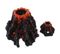 WRITWAA Décoration Entretien Décor Réaliste Aquarium Résine 2pcs en Volcan Aération Améliorée Facile et de Bureau