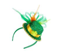 WRITWAA Déguisement De Irlandaises Chapeau Bandeau Coiffe Saint Patrick Mini Chapeaux De Thé Faire La Fête Chapeau Haut De Forme Vert Hauts De Forme Coiffes Polyester Green