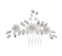 WRITWAA diadème de cristal hair charms hair toppers peigne à cheveux de mariage pour la mariée décorations floral Mariages peigne à fleurs peigne de côté de cheveux de mariée Métal blanche