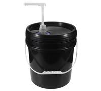 WRITWAA Distributeur à Pompe Robuste de 15 litres avec Couvercle étanche | Seau en Plastique Noir, idéal pour Ranger Huile, lessive, détergent, adoucissant, dégraissant, Usage
