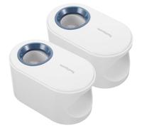 WRITWAA Distributeur de Dentifrice Mural Blanc 2 Pièces en Plastique PP, Pompe Automatique, Accessoire Salle de Bain pour Adultes et Garçon et Filles