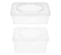 WRITWAA Distributeur de Lingettes Portable 2 Pièces Transparent Couvercle à Clapet, Boîte Rechargeable 1100 Ml et 1850 Ml pour Bébé, Voiture, Maison et Bureau