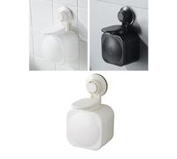 WRITWAA Distributeur de Mural Blanc en Plastique et Pvc, Pot de Shampoing Rechargeable et Réutilisable, pour Salle de Bain sans Perçage