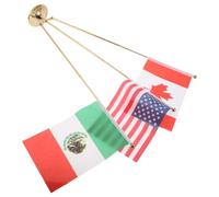 WRITWAA Drapeau Coupe du Monde pour Bureau en Polyester avec Base Triple Épingle en Acier Inoxydable, pour Bureaux Scolaires et Salles de Réunion